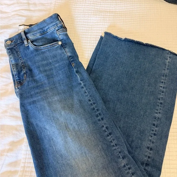 Frame Le Slim Palazzo High Rise Wide Leg Denim Jeans - Picture 4 of 5